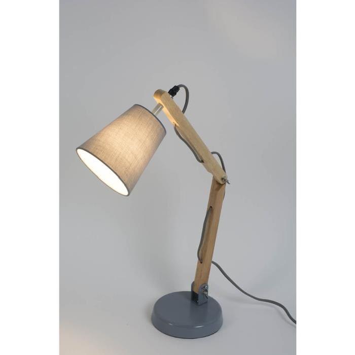 HAPPY Lampe a poser style scandinave E14 40W gris