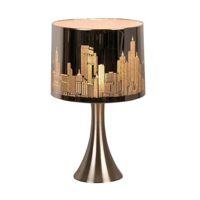 NEW YORK Lampe a poser E14 40W argent