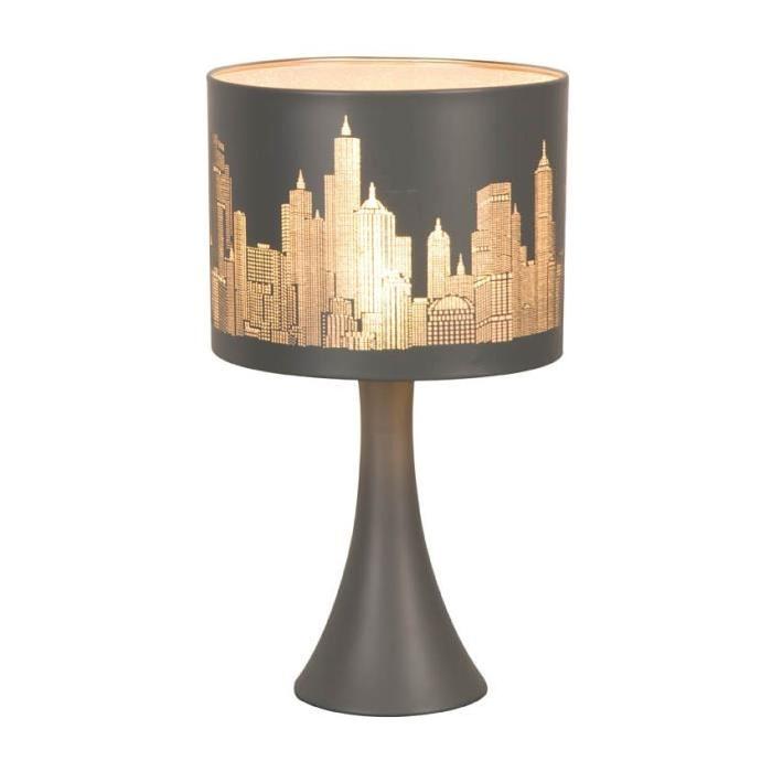 NEW YORK Lampe a poser E14 40W gris