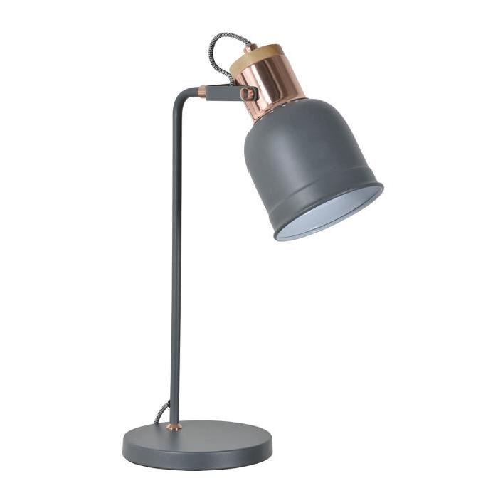 MOSS Lampe en métal L33 x H50 cm Anthracite et cuivre