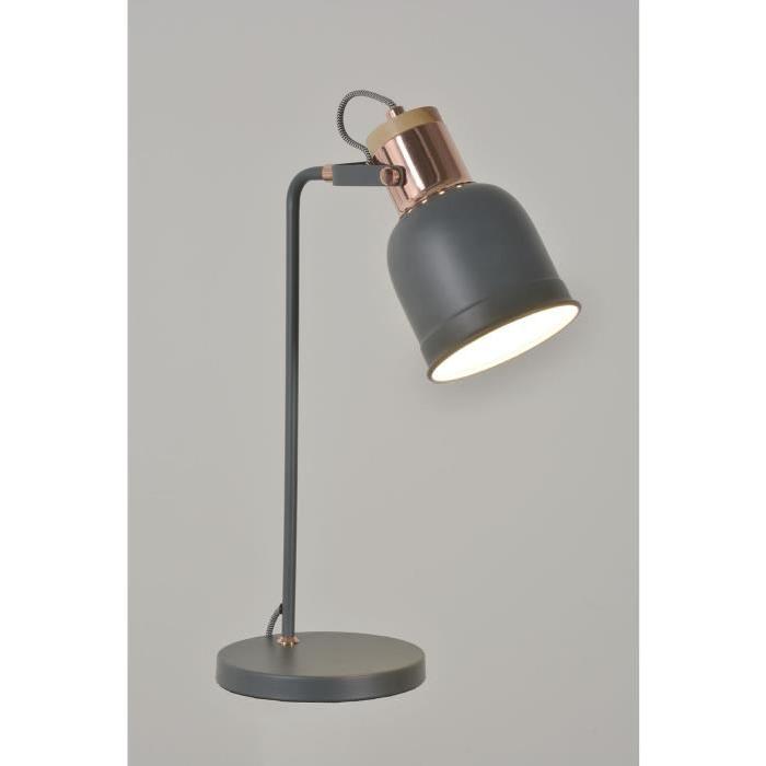 MOSS Lampe en métal L33 x H50 cm Anthracite et cuivre