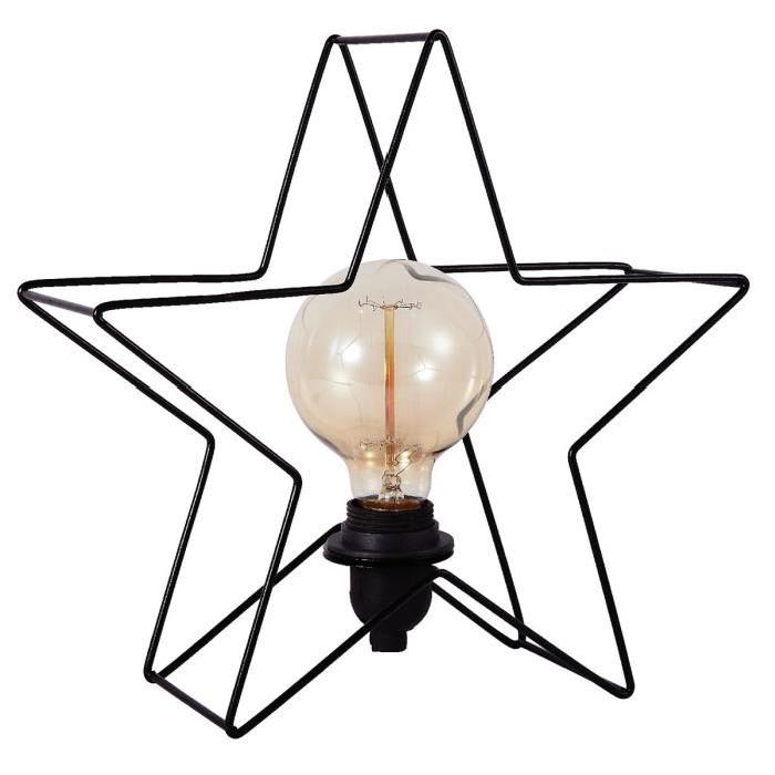 ESTRELLA Lampe a poser étoile métal 32 cm noir