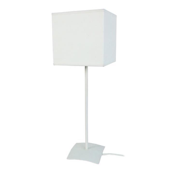 ALFENA CARRÉ Lampe a poser acier 15x15x46 cm - Blanc