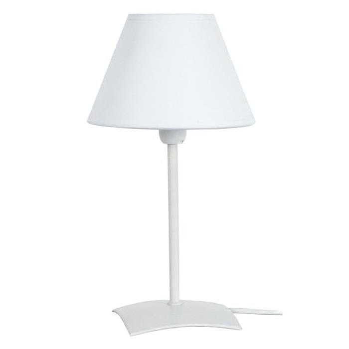 KOLA Lampe de chevet acier 16x16x29 cm - Blanc