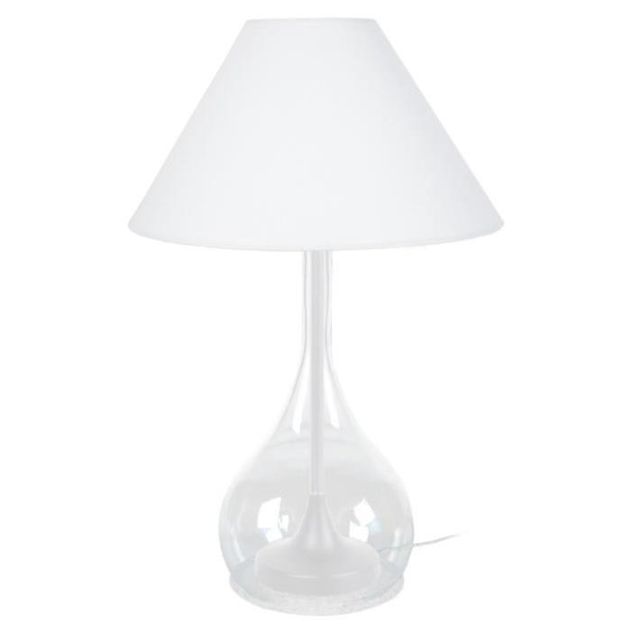 TREVISO Lampe a poser pied acier 40x40x70 cm - Blanc