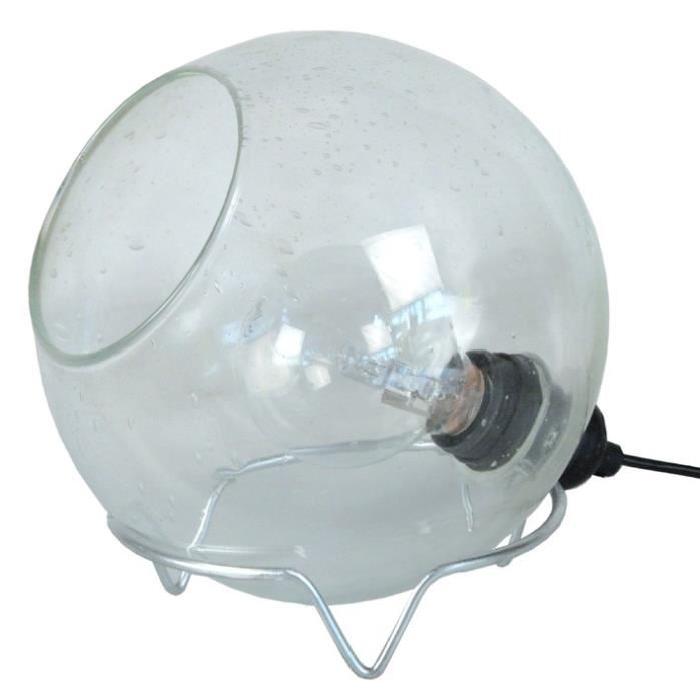 BULLEGOSA Lampe de chevet verre soufflé bullé 20x20x19 cm - Transparent