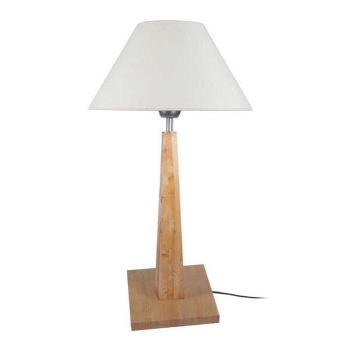 THOR Lampe a poser Bois de hetre acier 35x35x54 cm - Bois naturel