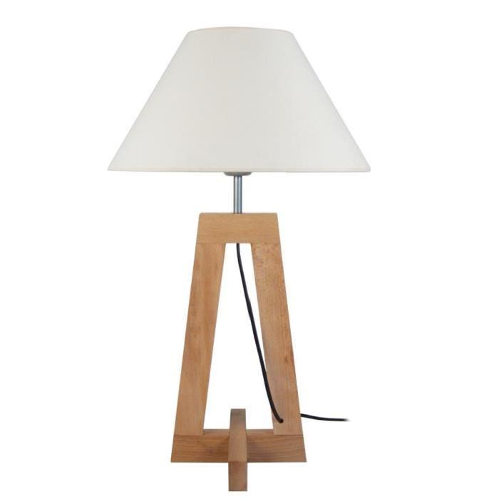 VILI Lampe a poser Bois de hetre acier 35x35x54 cm - Bois naturel