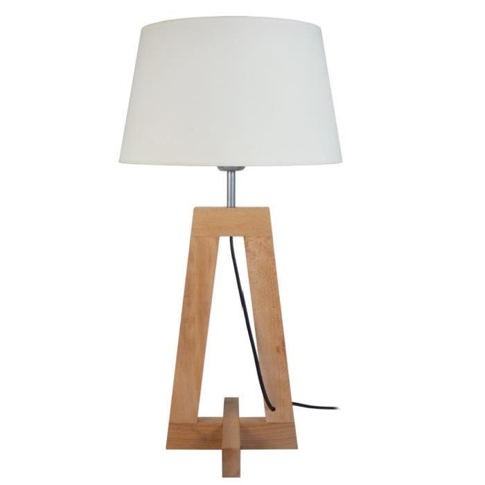 VILI Lampe a poser Bois de hetre acier 30x30x54 cm - Bois naturel