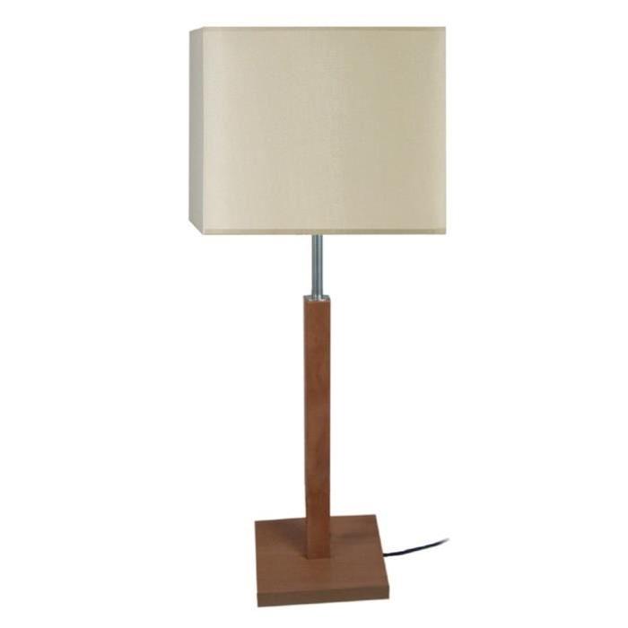 FRIGGA Lampe a poser Bois de hetre acier 20x20x51 cm - Bois noyer