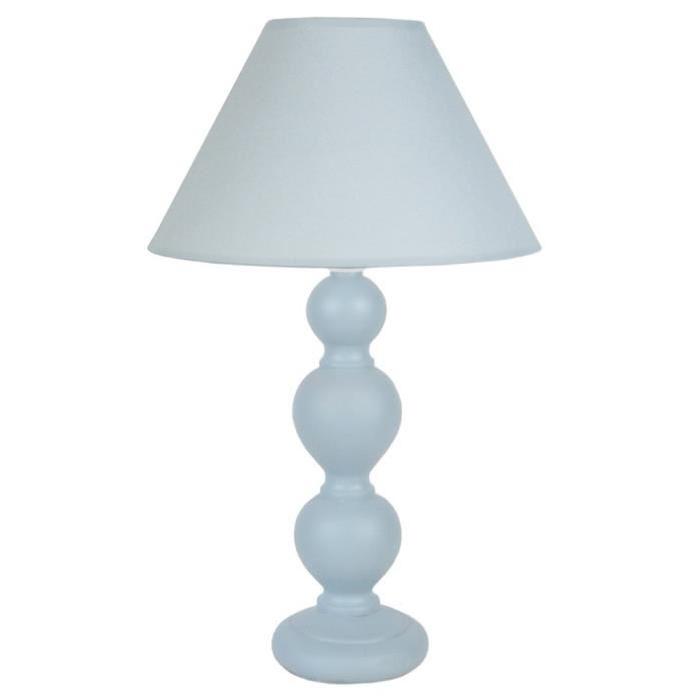 DAX Lampe de chevet Bois acier 25x25x44 cm - Gris bleu cérusé