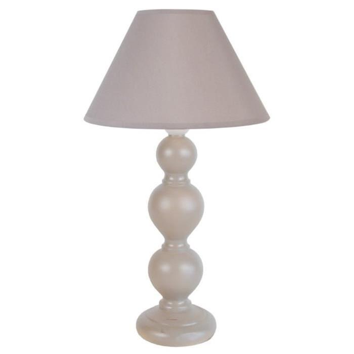 DAX Lampe de chevet Bois acier 25x25x44 cm - Taupe cérusé