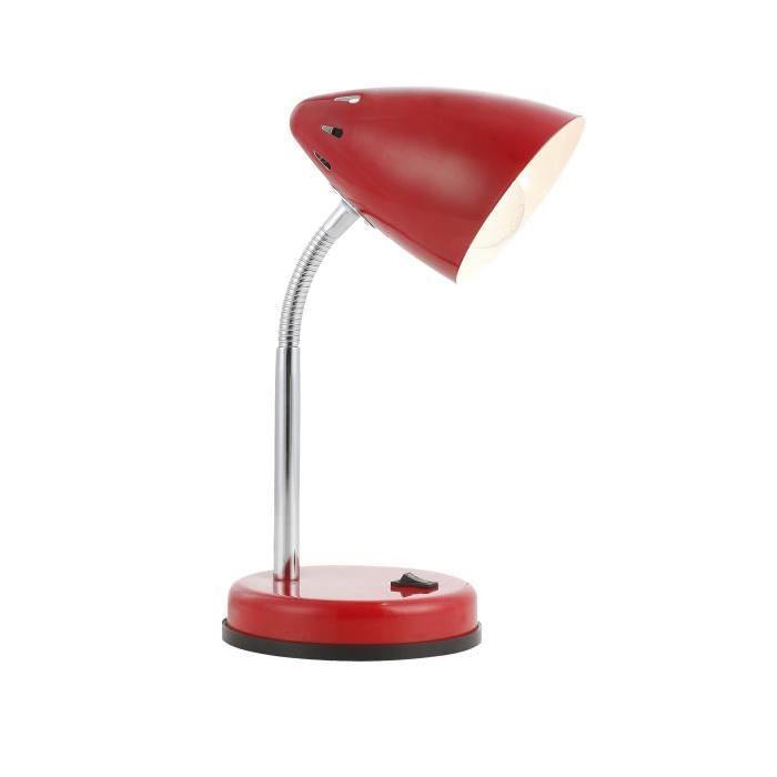 GLOBO LIGHTING Lampe a poser avec interrupteur - 205x350 - Chrome Rouge Plastique