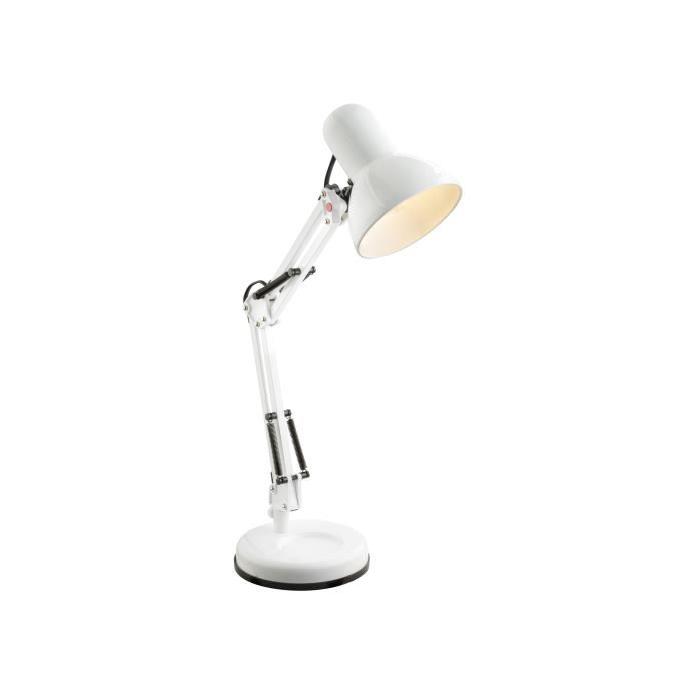 GLOBO Lampe a poser métal L40 x l15 x h60 cm - Blanc