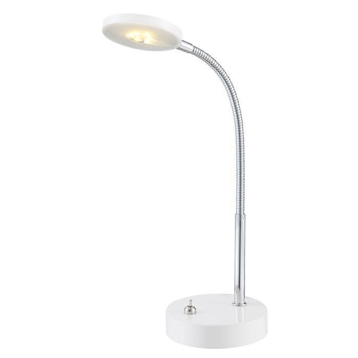 GLOBO LIGHTING Lampe a poser avec interrupteur - Inclus 1xLED 5W 230V 350lm 3000K - 200x110x300 - Chrome Blanc Acrylique Satiné