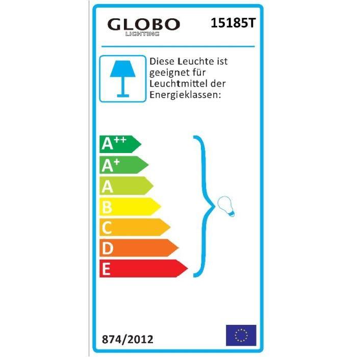 GLOBO LIGHTING Lampe a poser mat - Plastique - Tissu gris - Interrupteur - Diametre 15 cm - Hauteur 35 cm - 40W - 230V