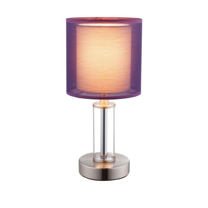 GLOBO Lampe a poser Nickel mat L14 x l14 x h30 cm - Lilas