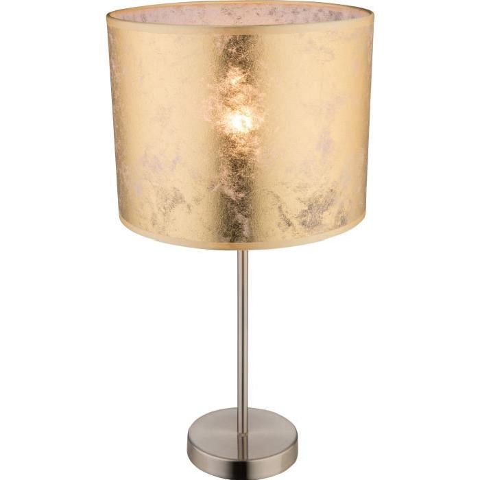 Lampe a poser en nickel mat 50x26x26 cm Doré