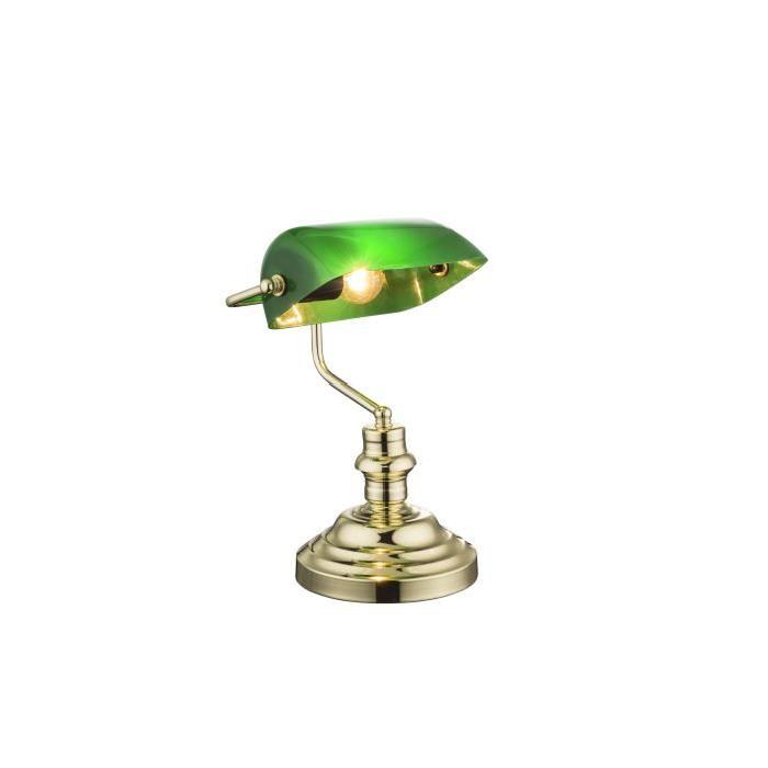 GLOBO Lampe a poser laiton L26 x l19 x h36 cm - Vert