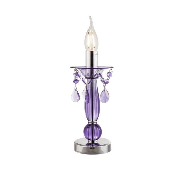 GLOBO Lampe a poser chrome L9,5 x l9,5 x h25 cm - Violet