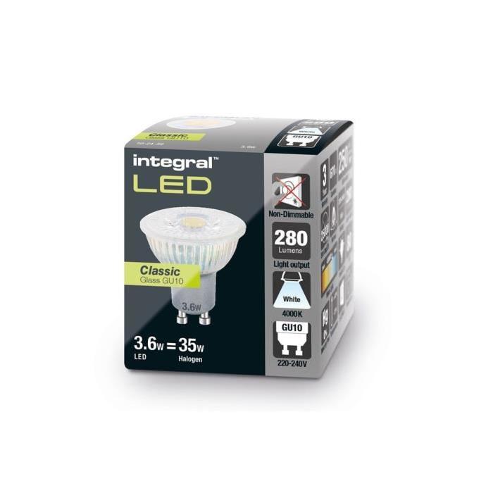 INTEGRAL LED Ampoule spot GU10 280lm 3,6W équivalent a 35W