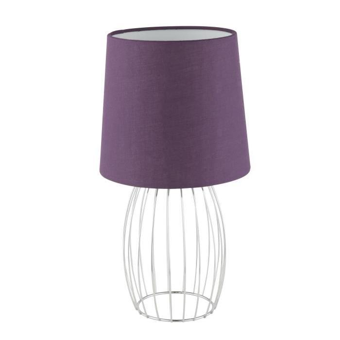 GLOBO Lampe a poser chrome L18 x l18 x h33,5 cm - Lilas