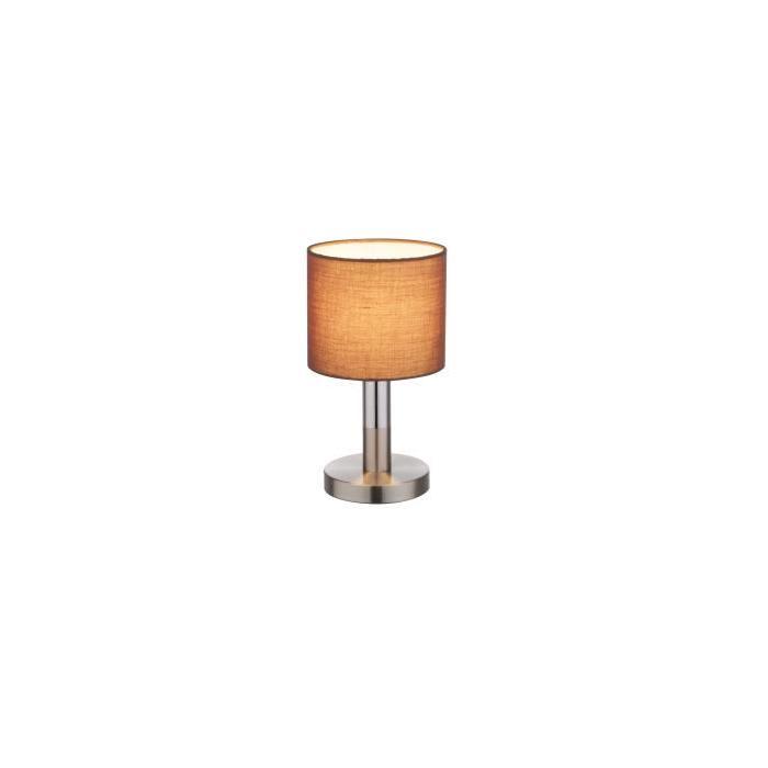 GLOBO Lampe a poser Nickel mat L15 x l15 x h27 cm - Marron