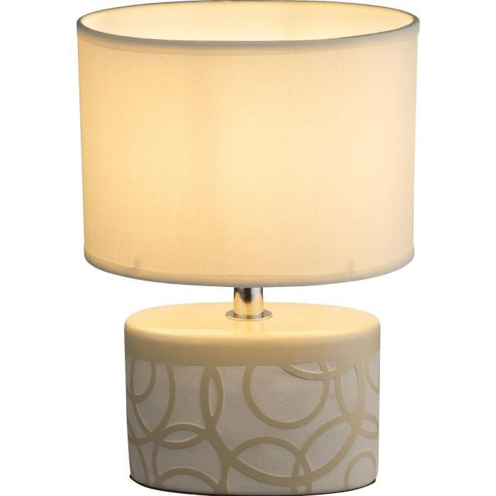 Lampe a poser en céramique 24x18x18cm Beige