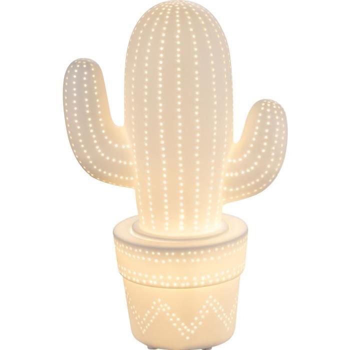 Lampe a poser en porcelaine 31x12x20 cm Blanc mat