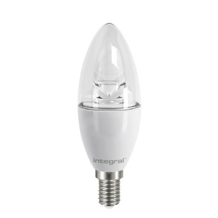 INTEGRAL LED Ampoule Flamme E14 500lm 5.9W équivalent a 40W 5000K Opale