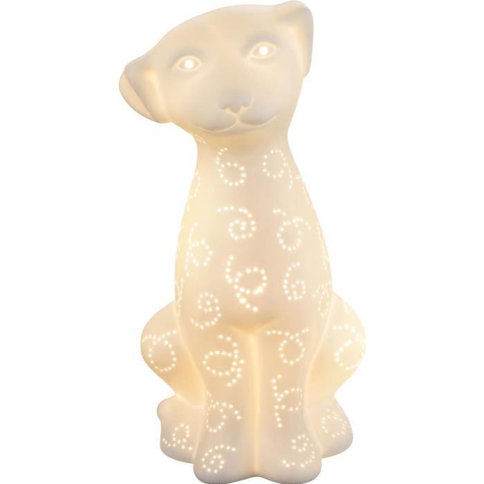 Lampe a poser en porcelaine 31x15x15 cm Blanc mat