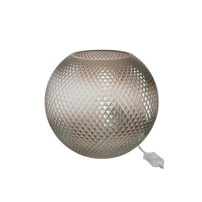 Lampe boule relief Verre 23x23x23 cm Gris