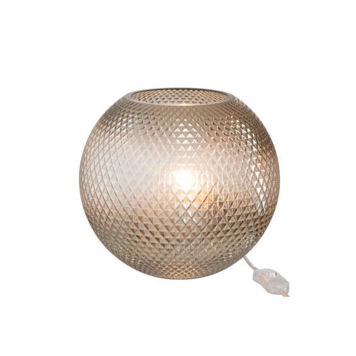 Lampe boule relief Verre 23x23x23 cm Gris