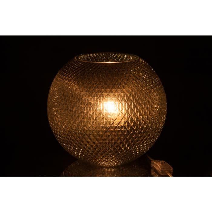 Lampe boule relief Verre 23x23x23 cm Gris