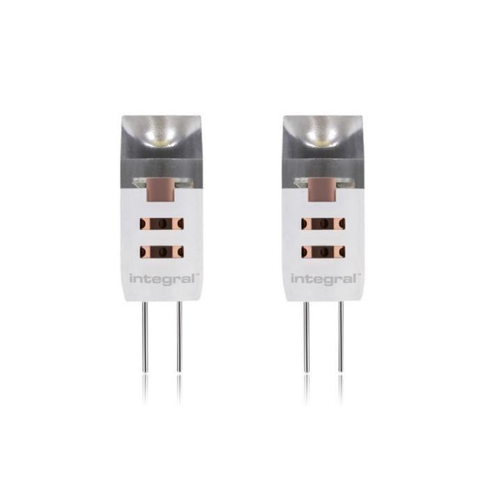 INTEGRAL LED Lot de 2 ampoules G4 90lm 1,5W équivalent a 10W 12V