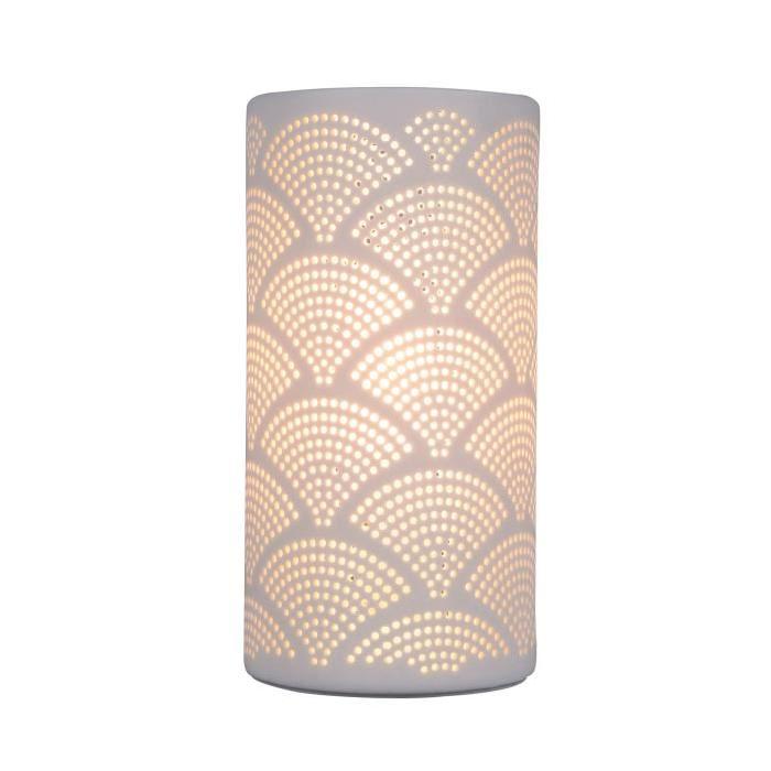 SEMA Lampe Porcelaine Cylindrique Mandarin - Petit modele