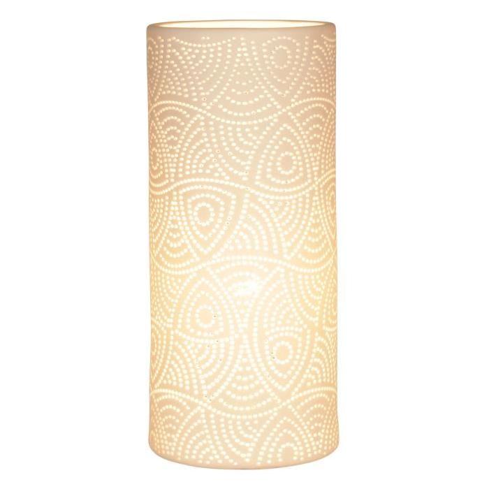 SEMA Lampe Porcelaine Cylindrique Mandala - Petit modele