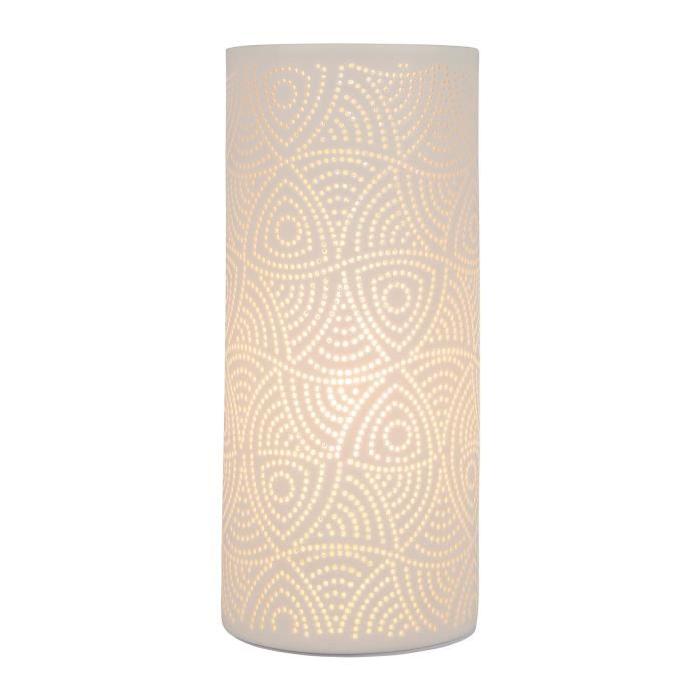 SEMA Lampe Porcelaine Cylindrique Mandala - Petit modele