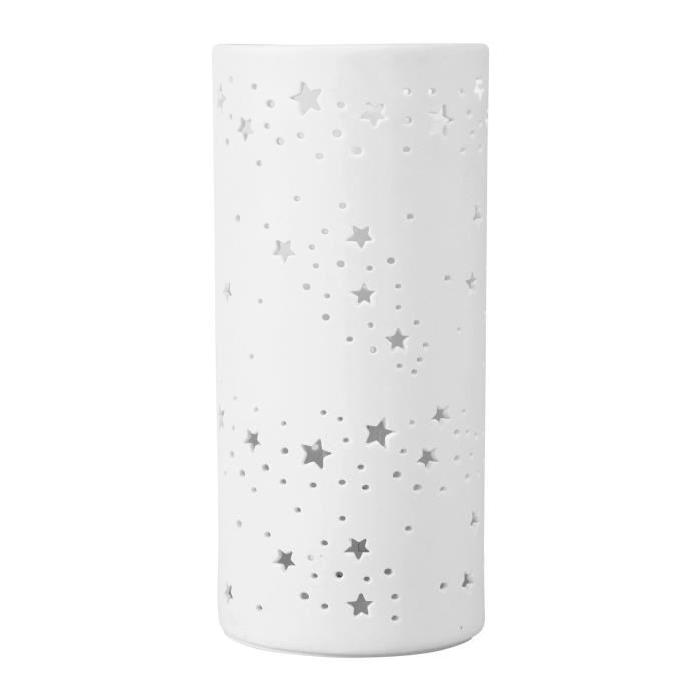 SEMA Lampe Porcelaine Cylindrique - Etoiles