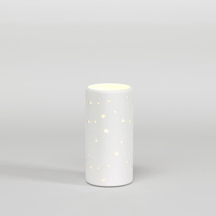 SEMA Lampe Porcelaine Cylindrique - Etoiles