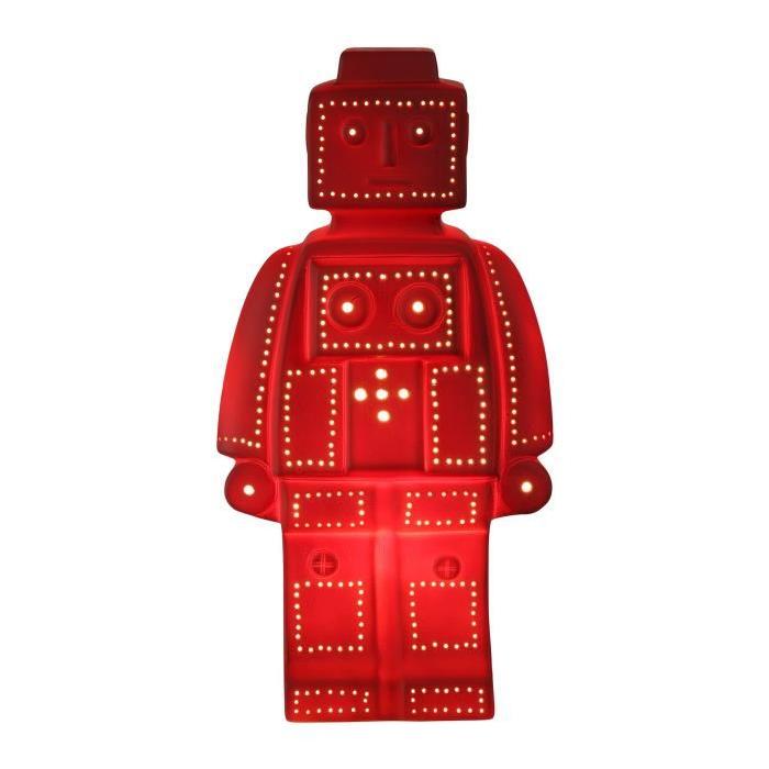 SEMA Lampe Porcelaine Robot - Rouge