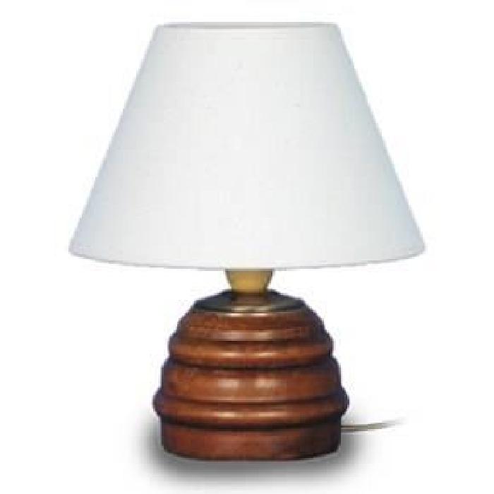 LAMPE BOIS Lampe de chevet Bois hetre - 18x18x21cm - Foncé