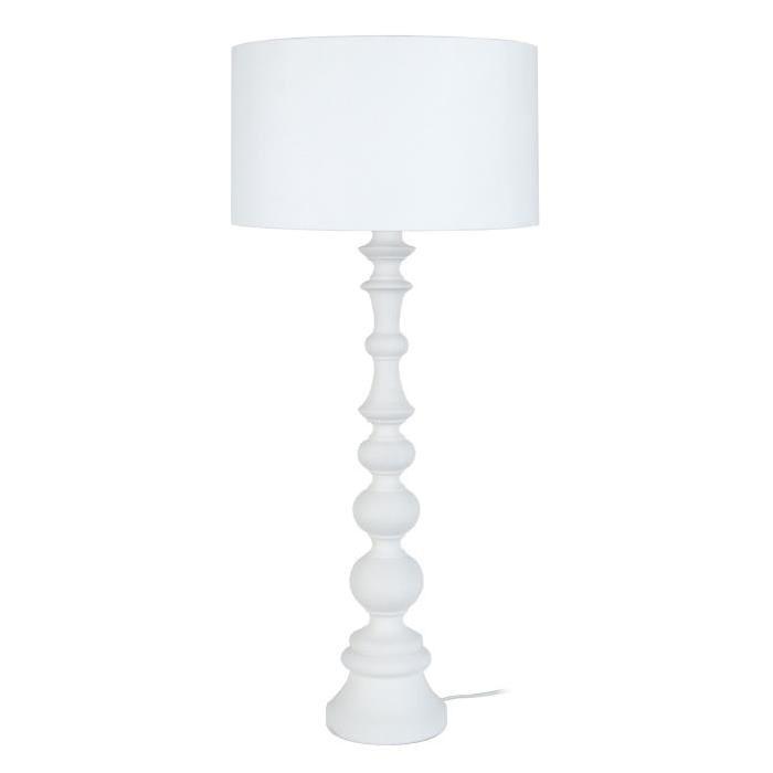 ANAIS Lampe a poser Bois de hetre 35x35x84 cm - Blanc