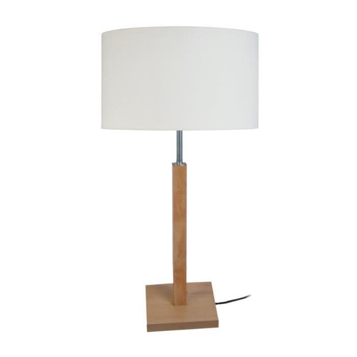 HOD Lampe a poser Bois de hetre acier 30x30x56 cm - Bois naturel