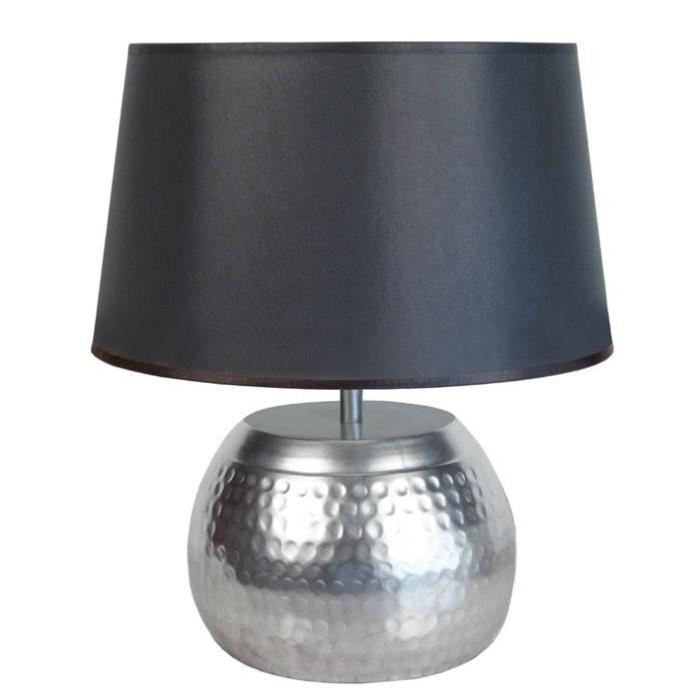BANGALORE Lampe a poser - 30x30x37 cm - Chrome / noir