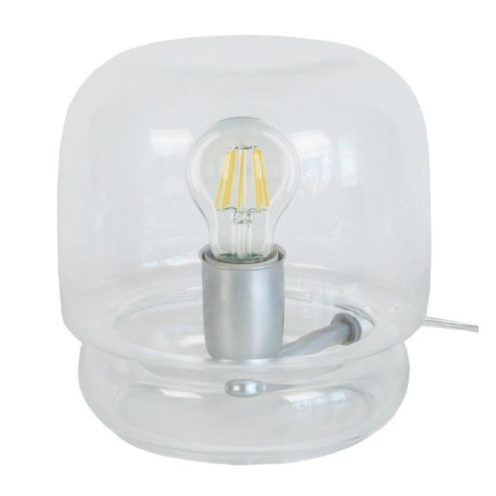 ISLE DE PAQUE Lampe a poser verre - 20x20x20cm - Transparent