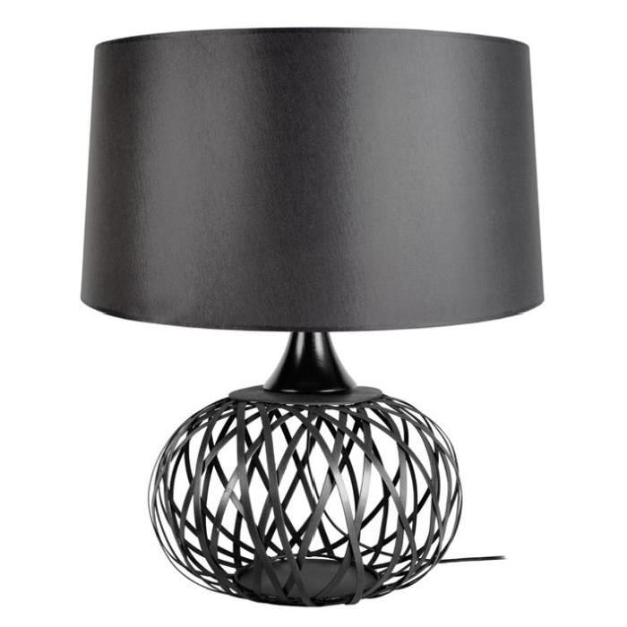 CITROUILLE Lampe a poser Bandes acier - 60x60x70cm - Noir