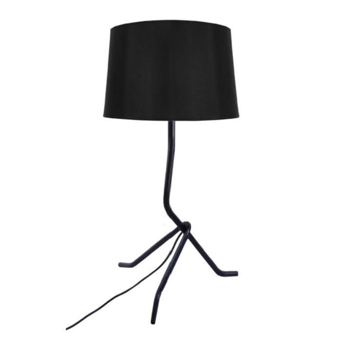 Lampe a poser acier - 25x25x48cm - Noir /Noir