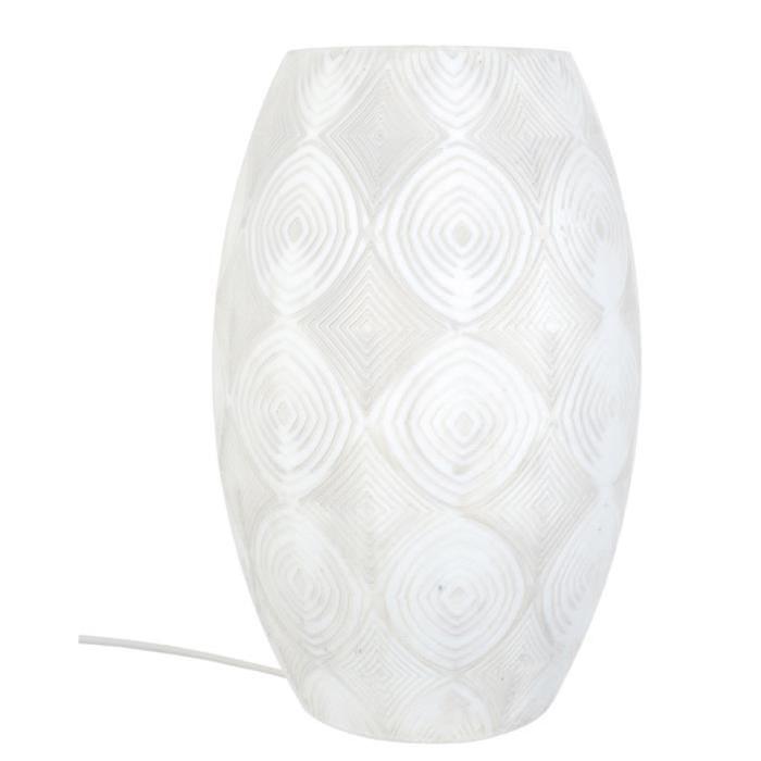 TOSEL Lampe a poser décorative Pow-How E27 60W blanc