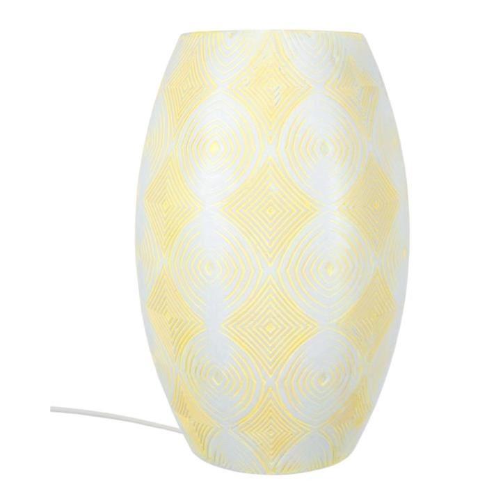 TOSEL Lampe a posée décorative Pow-How E27 60W creme jaune